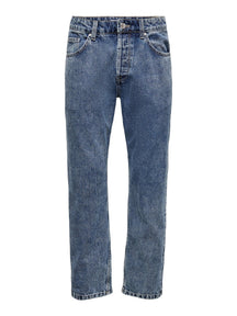 Okrajové džínsy - modrý džínsovina