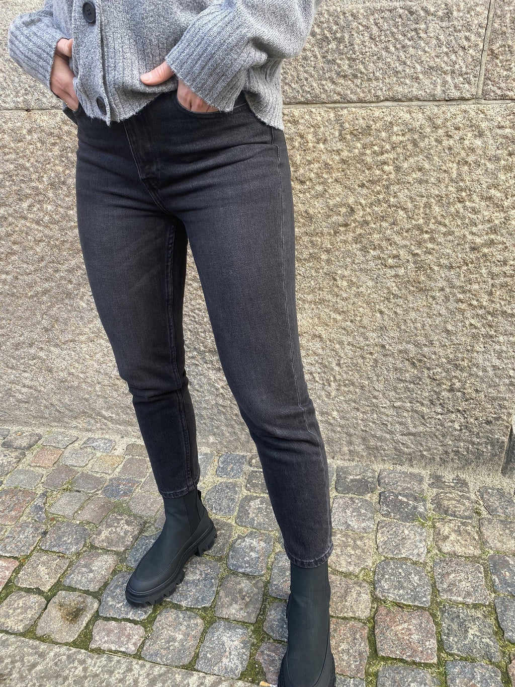 Emily High Disans Džínsy - čierna džínsovina