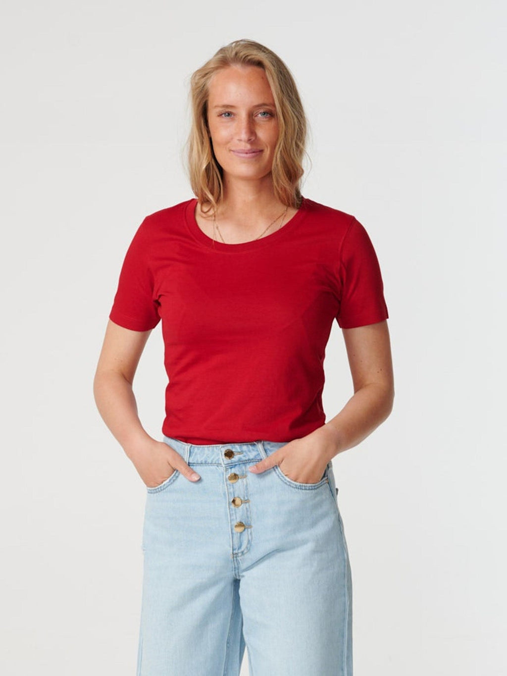 Vliezané tričko - červené