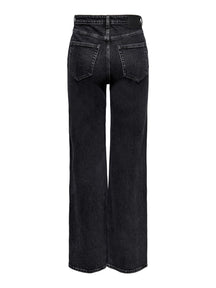 Šťavnaté džínsy (široká noha) - čierna džínsovina