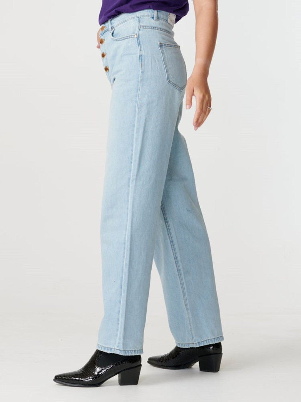 Šťavnaté džínsy (široká noha) - svetlá džínsová modrá