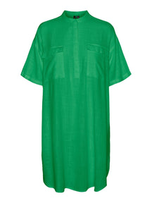 线迷你连衣裙 - 明亮的绿色