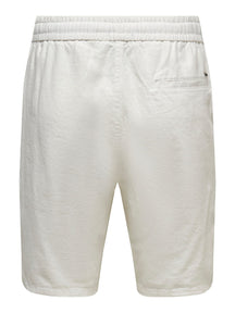 Linus亚麻短裤 - 明亮的白色