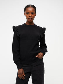 Malena ruffle pulover - crno