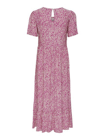 Malle Midi haljina - cvjetna ružičasta