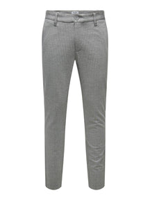 标记裤子 - 浅灰色条纹