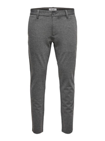 标记裤子 - 条纹灰色（拉伸裤子）