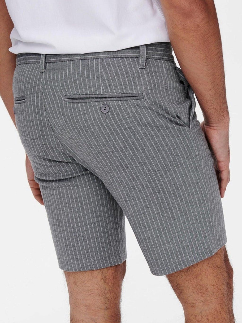 标记短裤条纹 - 浅灰色