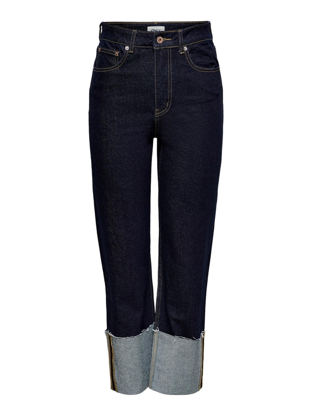 Megan vysoké džínsy v páse - džínsová modrá