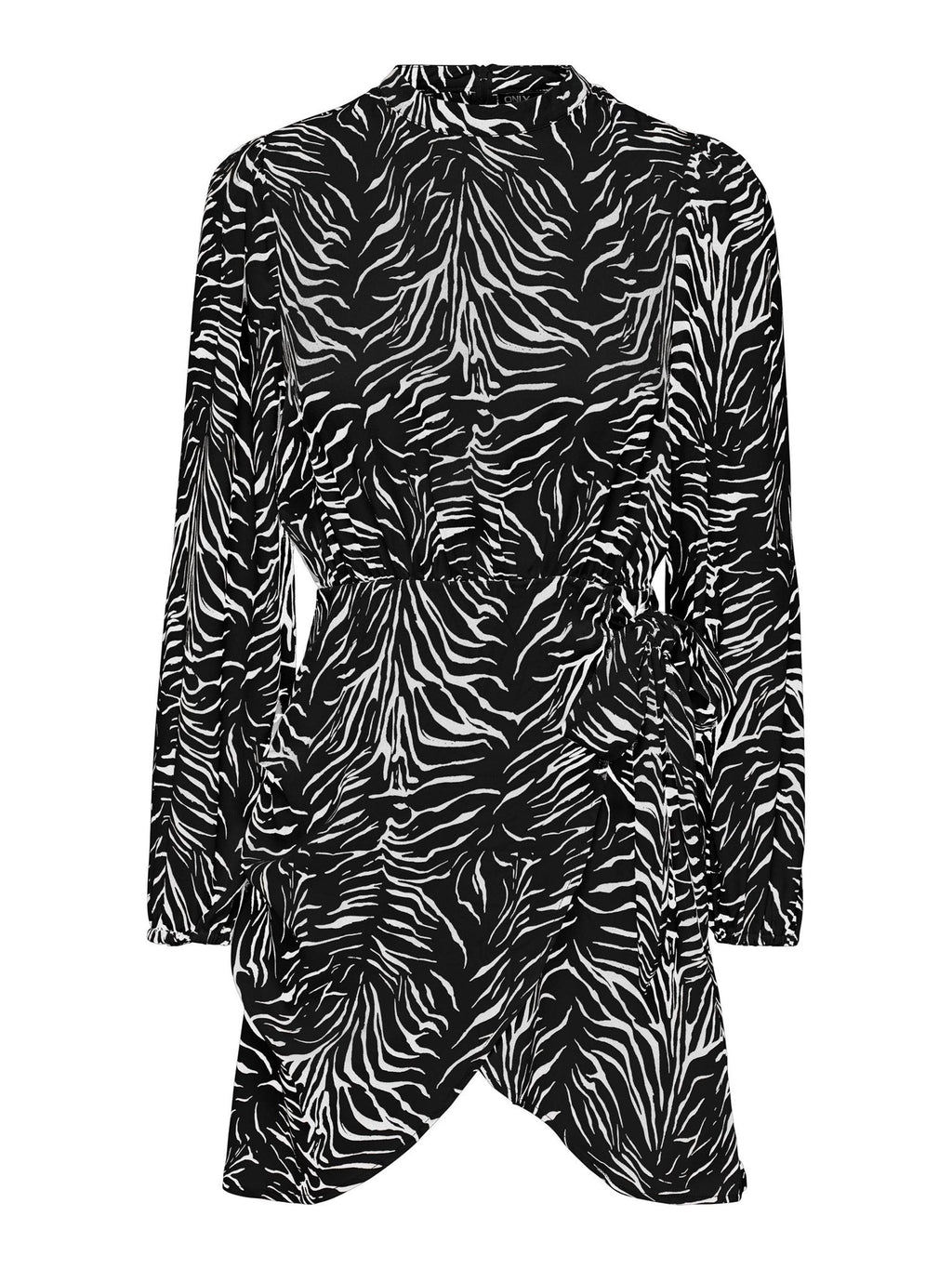 Mille Wrap Klänning - čierna žiarivá zebra