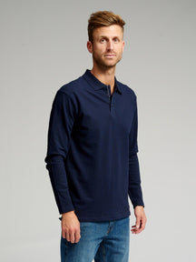 Muscle Léine polo muinchille fada - Navy