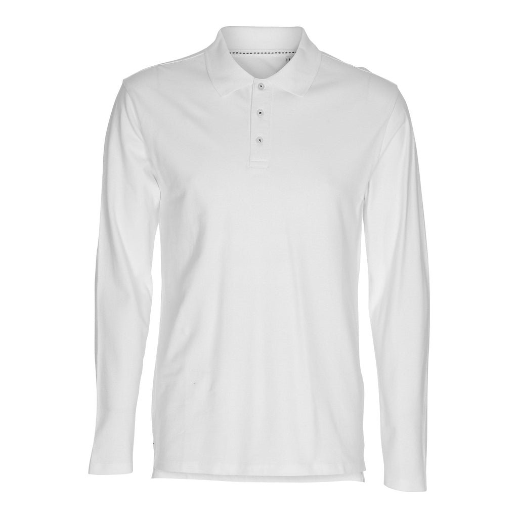 Muscle Long Sleeve Polo Shirt - White