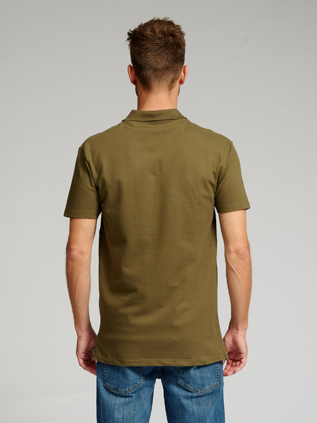 Mišićna polo majica - vojska zelena