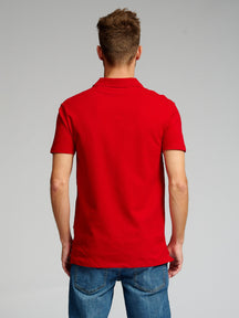 肌肉polo衬衫 - 红色