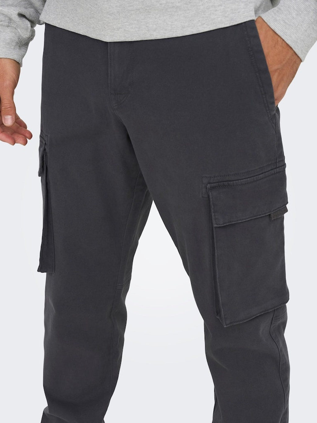 下一个货物裤子 - 灰色细条纹
