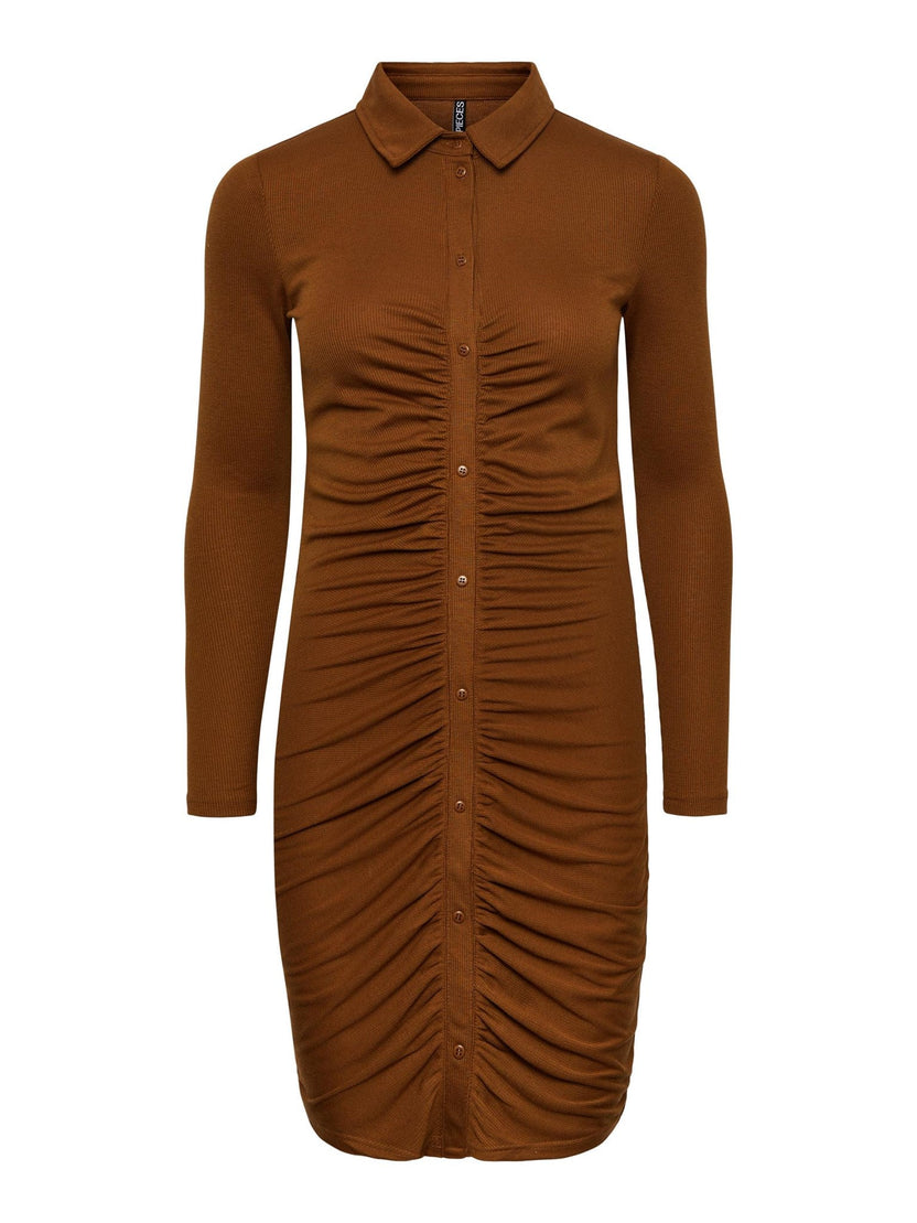 Norma Long Sleeve Dress - Brown