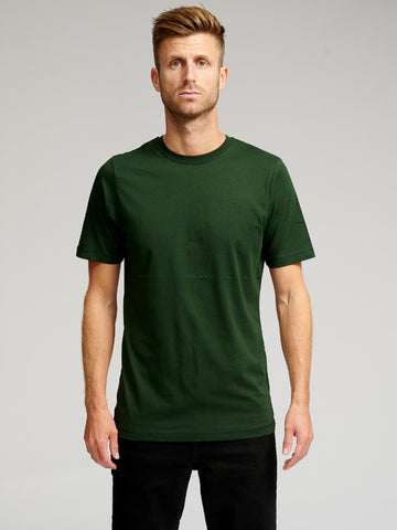 有机基本T恤 - 深绿色