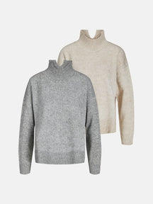 Nadmerné pletené sveter Turtleneck - Obchod s balíčkom (2 ks.)