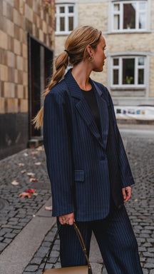 Oversized Suit (Navy Pinstripe) - Package Deal