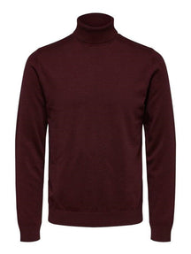 Pima cotton turtleneck sweater - Burgundy Red
