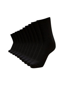 优质肋骨袜子 - 黑色（10个PC）。