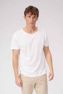 Tričko s surovou krkom - biele