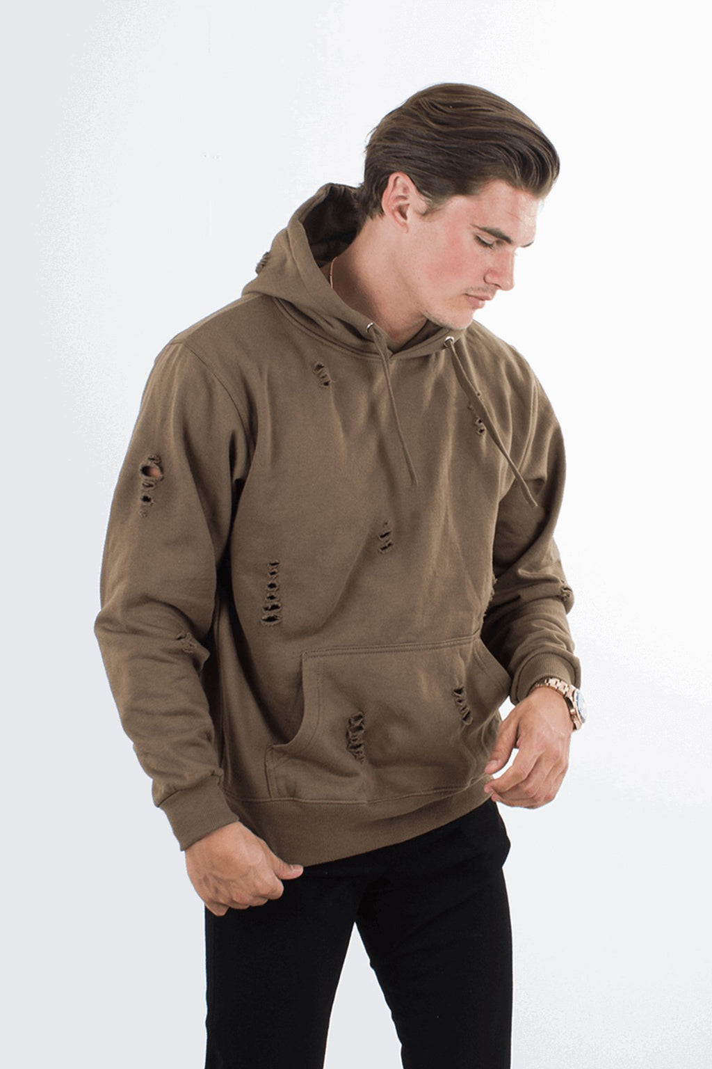 Ripped hoody - Army Green