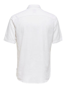 Lanena košulja s kratkim rukavima - bijela