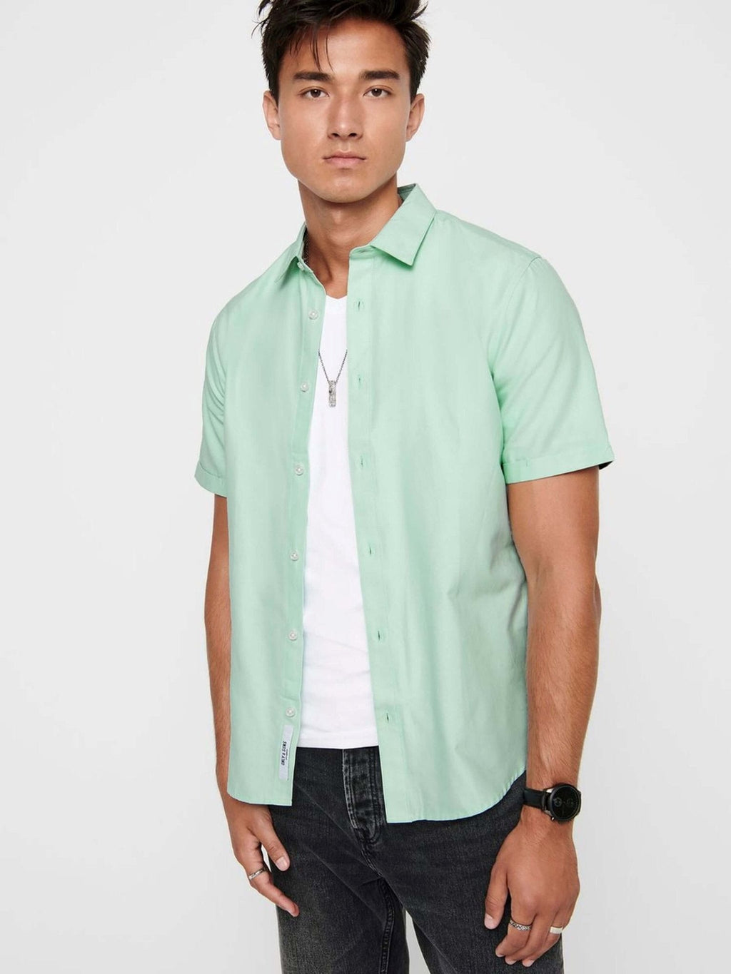 短袖衬衫 - 绿色