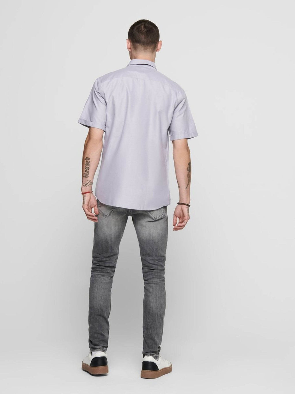 Short-sleeved shirt - Light gray