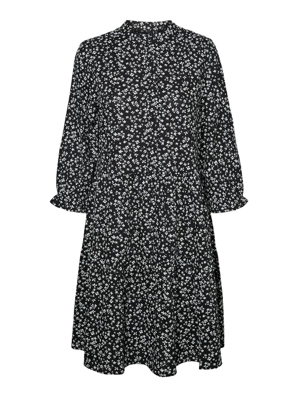 Simone mini haljina - crno -cvjetasti