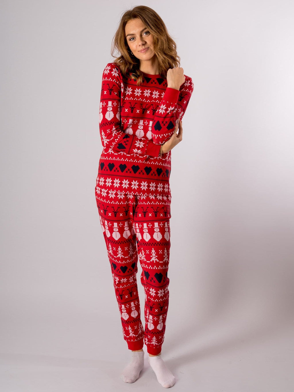 Snježna pahuljica pidžama - crvena