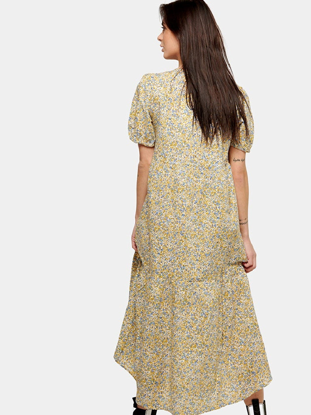 SOFIE长连衣裙 - 蓝色和黄色的花卉