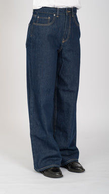 原始性能宽牛仔裤 - 深蓝色牛仔布