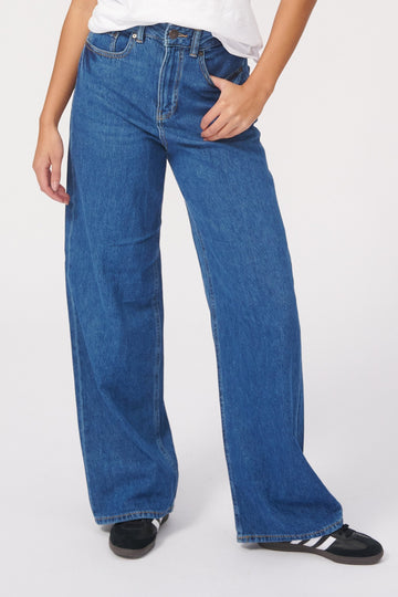 The Original Performance Jeans leathan - denim meánach gorm