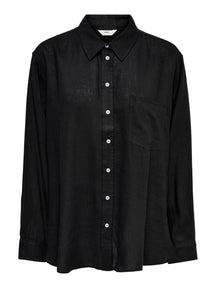 Tokijska lanena majica - crna