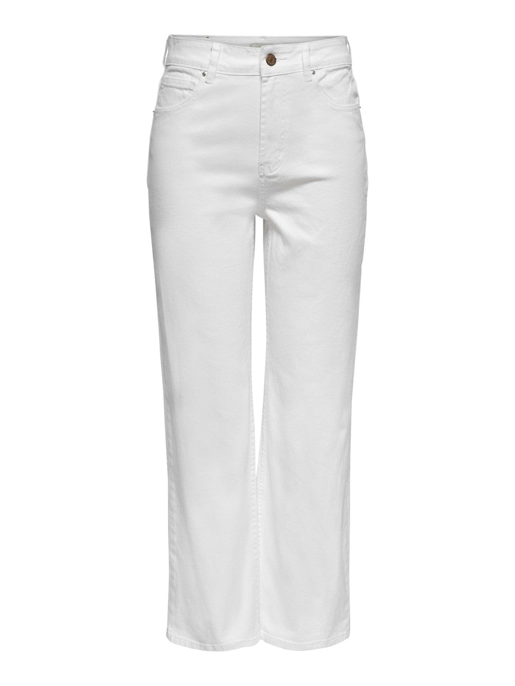 Široké džínsy s vysokým pásom - biele