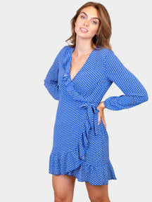 Omotana haljina od ruffle - nebule plava
